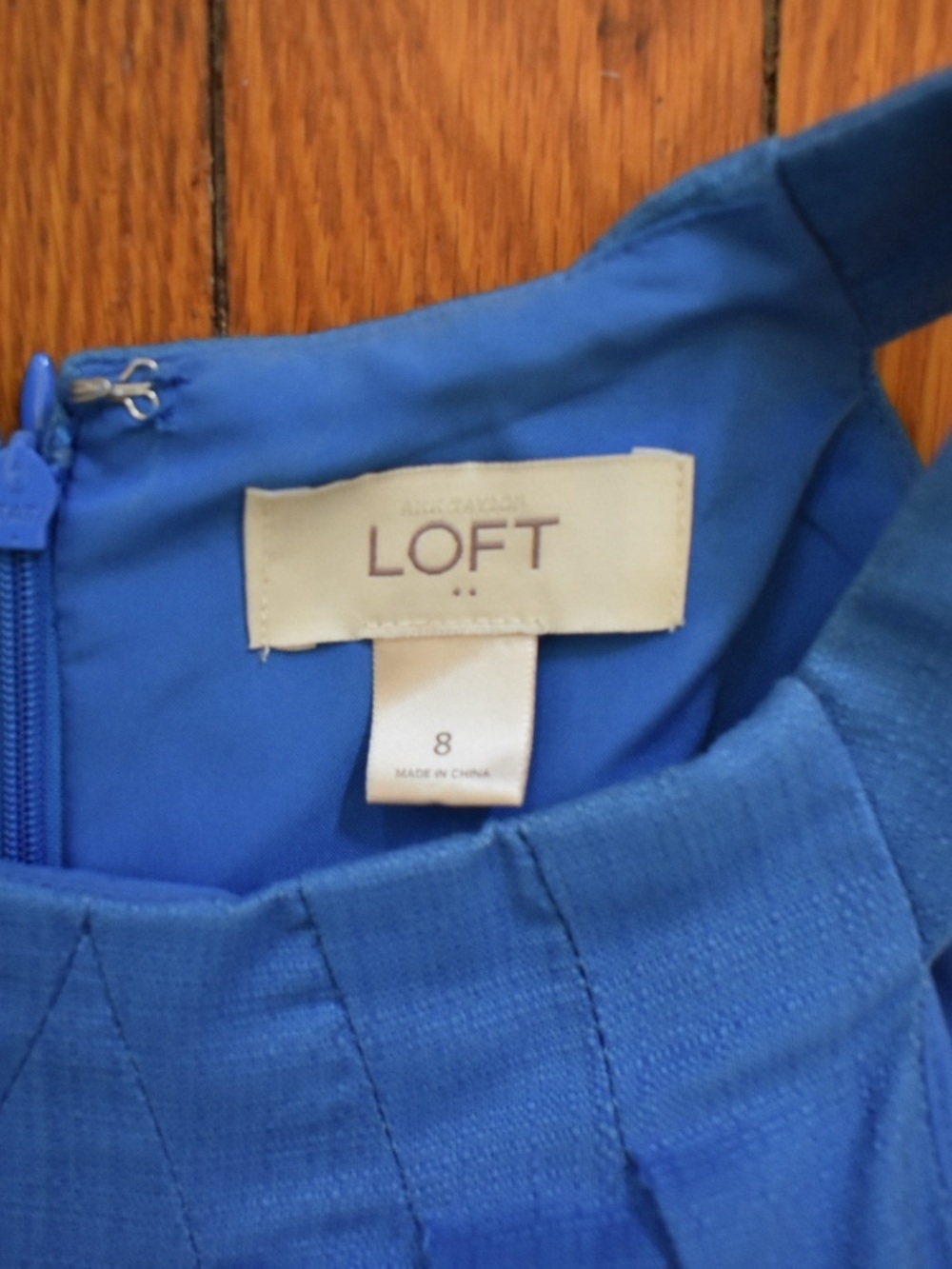 LOFT  Pleated Royal Blue  A-Line Women's Dress Size 8 1033 - Picture 3 of 4